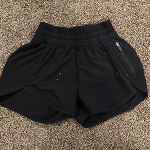 lululemon shorts size zero black STAINS